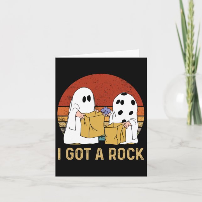 Ich Got ein Rock-Shirt Halloween-Trick oder Treat  Karte (Vorderseite)