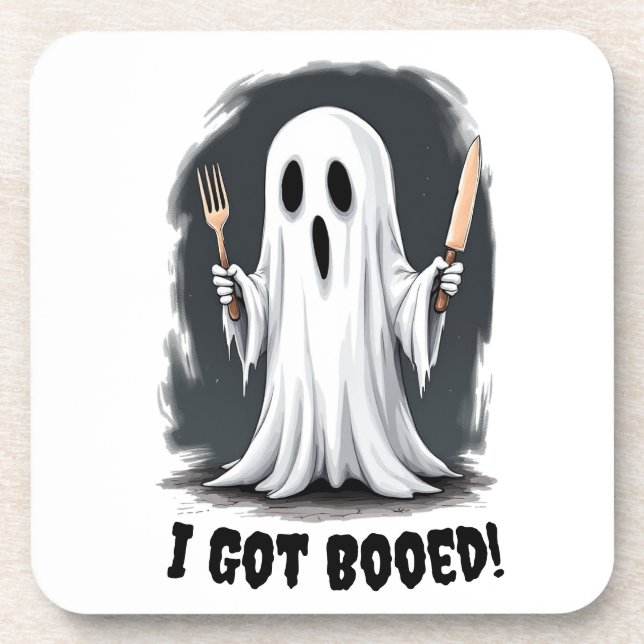 Ich Got Halloween Ghost Getränkeuntersetzer (Vorderseite)
