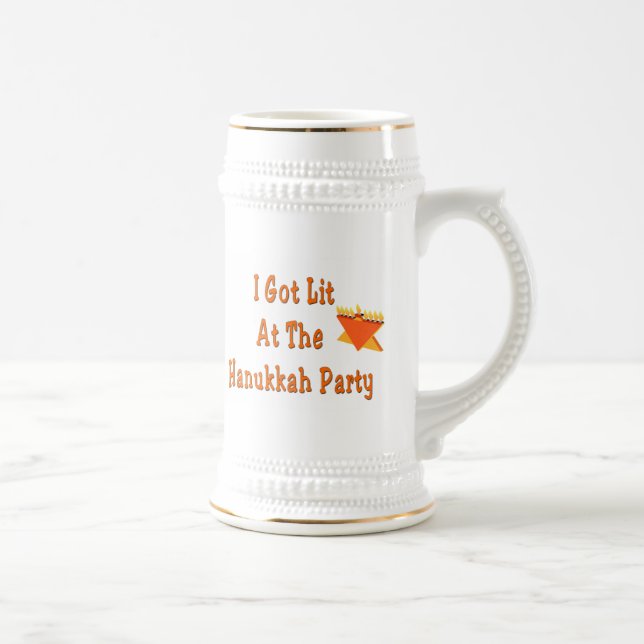 Ich got Lit am Chanukka-Party Stein Bierglas (Rechts)