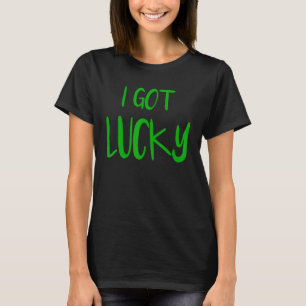 Ich Got Lucky Pregnancy Reveal T-Shirt Couple St.