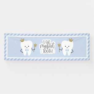 Ich got mein First Tooth Party Dekoration. Banner