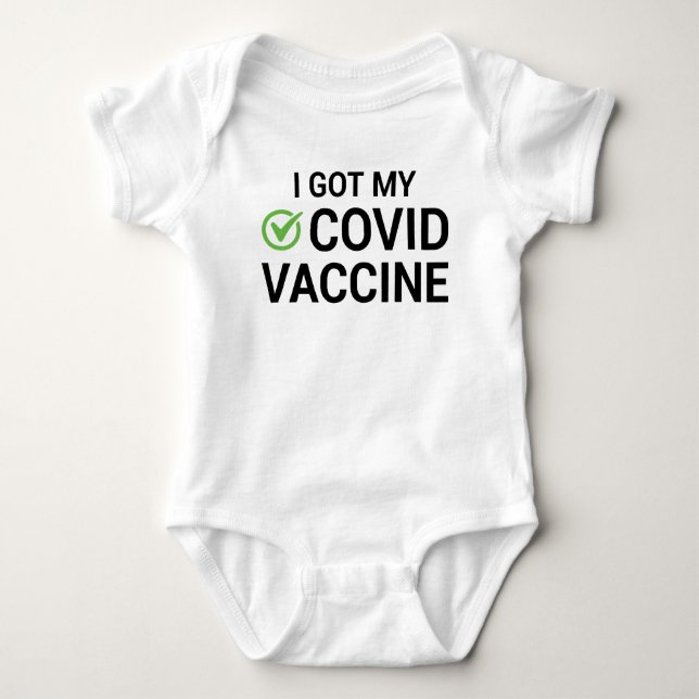 Ich Got meinen COVID-Impfstoff Baby Strampler (Vorderseite)