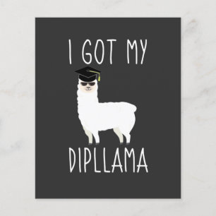 Ich Got meinen Dipllama Abschluss Llama Pun Einlad