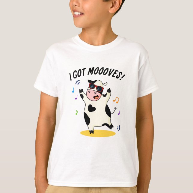 Ich Got Mooves Funny Dancing Kuh Puff T-Shirt (Vorderseite)
