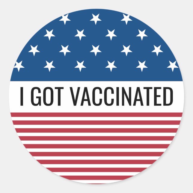 ICH GOT VACCINATED USA FLAG RUNDER AUFKLEBER (Vorderseite)