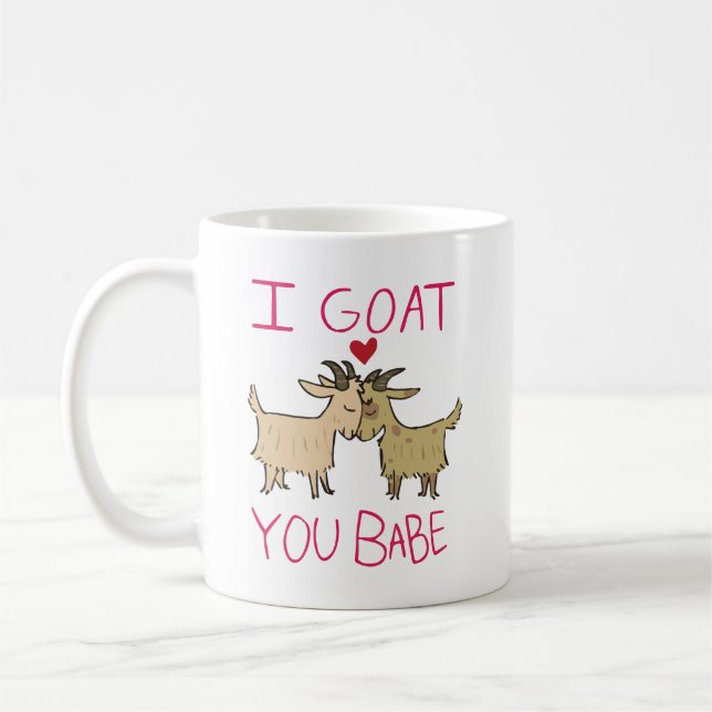 Ich Got (Ziege) Sie Babe, Niedliches Ziegenangebot Kaffeetasse (Links)