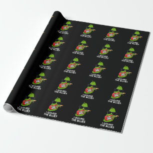 Ich gourte die Blues Funny Veggie Pun Dark BG Geschenkpapier