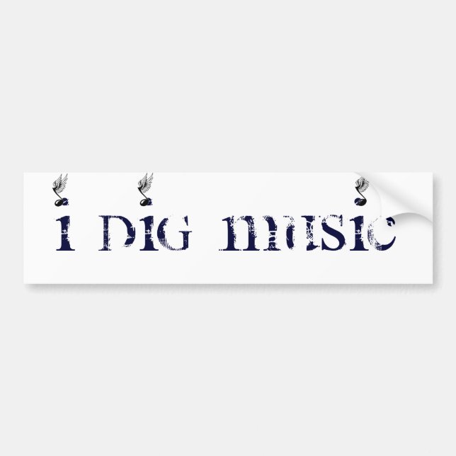 Ich grabe die Winged Musik Autoaufkleber (Vorne)