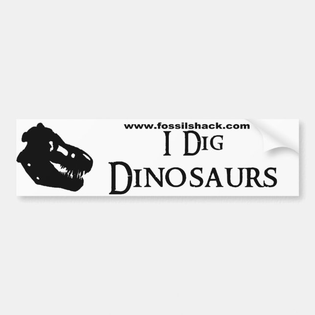 Ich grabe Dinosaurier-Weiß-Autoaufkleber Autoaufkleber (Vorne)