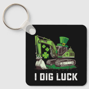 Ich grabe Glück Bagger St Patrick's Day Irisch Schlüsselanhänger