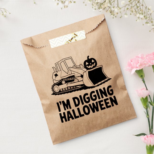 Ich grabe Halloween Pumpkin Face Traktor Kids Geschenktütchen (Versiegelt)