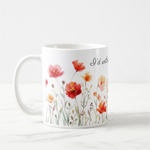 Ich gräbe lieber Aquarellfarben-Blume Kaffeetasse