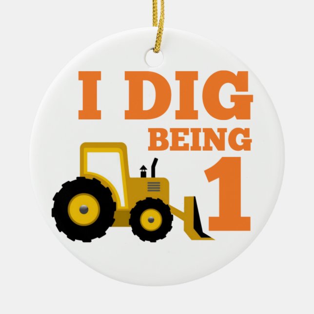 Ich grabe Sein 1 Keramikornament (Vorne)