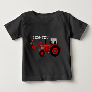 Ich grabe Sie Valentine-LKW-Herzjungen-Shirt Baby T-shirt