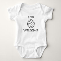 Ich grabe Volleyballbaby-Shirtbodysuit