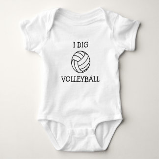 Ich grabe Volleyballbaby-Shirtbodysuit Baby Strampler