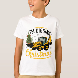 Ich grabe Weihnachten Süßer Bagger Baum Kinder T-Shirt