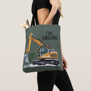 Ich grabe Weihnachtsbagger Santa Junge Lustige Kin