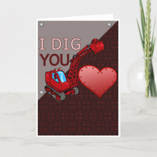 Ich greife dir den Valentinstag-Bagger Karte