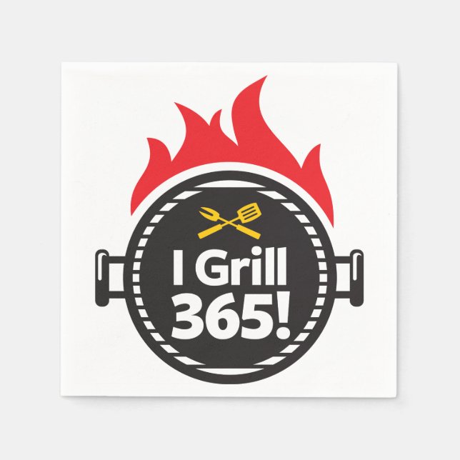 Ich Grill 365! Serviette (Vorderseite)