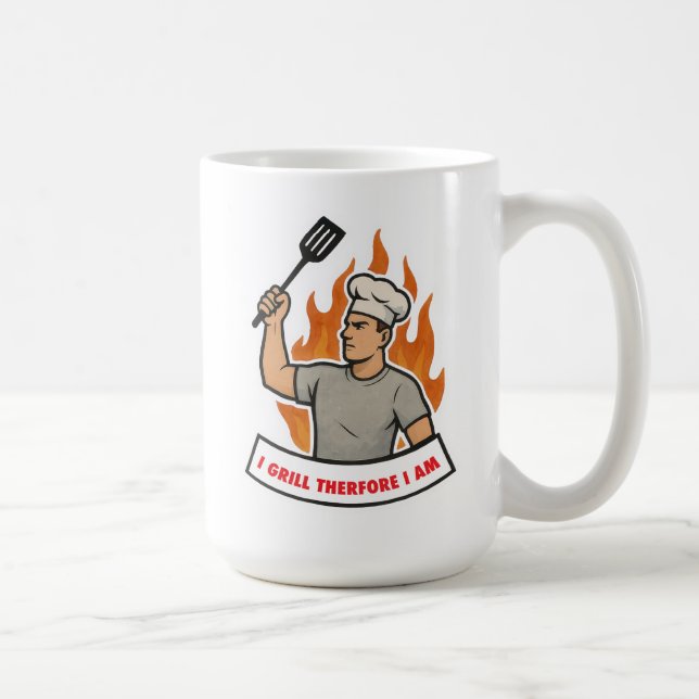 Ich grille, also bin ich lustig für Vater Ehemann  Kaffeetasse (Rechts)