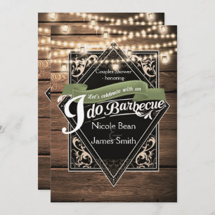 ICH GRILLE GRILLEN rustikales Holz u. beleuchte Einladung