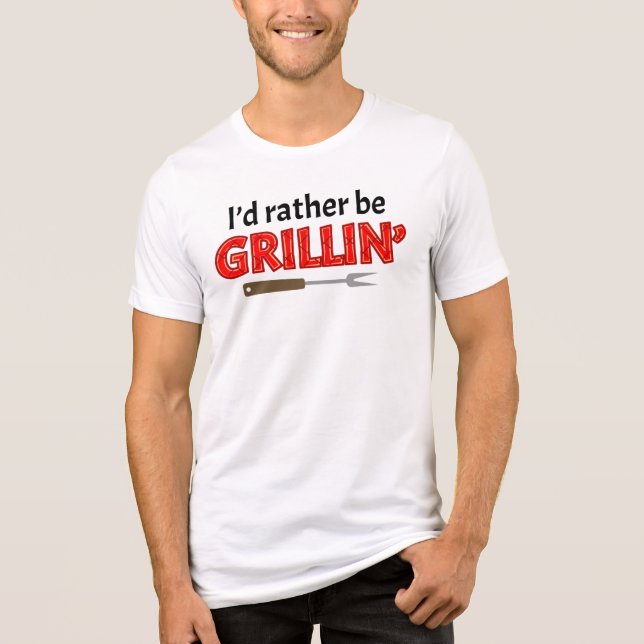 Ich grille lieber Grillmaster-Steaks Tri-Blend Shirt (Vorderseite)
