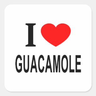 ICH ❤️ GUACAMOLE I LIEBE GUACAMOLE I HERZ GUACAMOL QUADRATISCHER AUFKLEBER