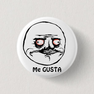 Ich Gusta rasendes Comicgesicht Button