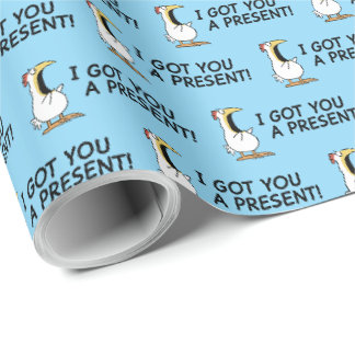 ICH HAB DIR EIN GESCHENK BESORG! schreiendes Huhn Geschenkpapier