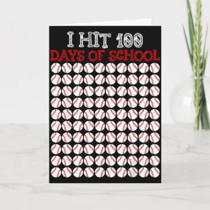 Ich habe 100 Schultage erreicht Baseball Fan Lehre Karte