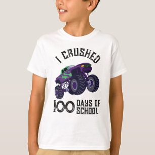 Ich habe 100 Schultage mit einem lila Monstertruck T-Shirt