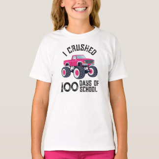 Ich habe 100 Schultage mit einem rosa Monstertruck T-Shirt