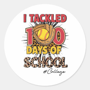 Ich habe 100 Tage der Uni Softbyll Leopard Kid Runder Aufkleber