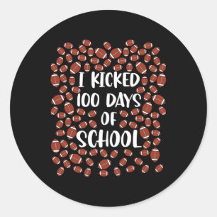Ich habe 100 Tage des Football-Spielers studiert Runder Aufkleber
