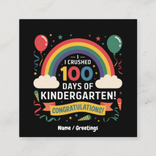 Ich habe 100 Tage Kindergarten Customize gemeister Quadratische Visitenkarte