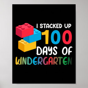 Ich habe 100 Tage Kindergarten Gebäude Blo gestape Poster