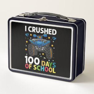 Ich habe 100 Tage Schul-Monstertruck-Jungs zerquet Metall Brotdose