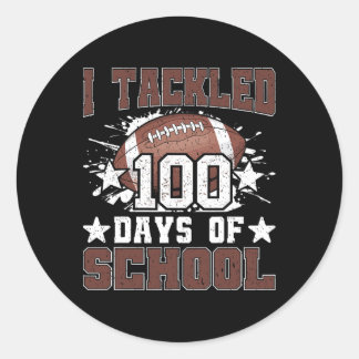 Ich habe 100 Tage Schule 100. Tag Fußball Boys Runder Aufkleber