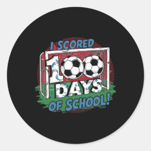 Ich habe 100 Tage Schule Fußballspieler Klüger erz Runder Aufkleber