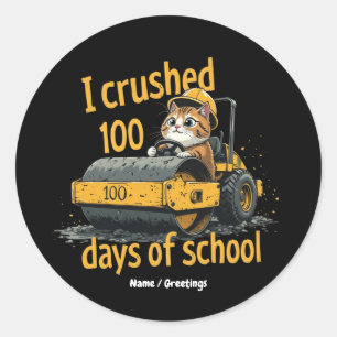 Ich habe 100 Tage Schule geschafft - Feiern Sie de Runder Aufkleber