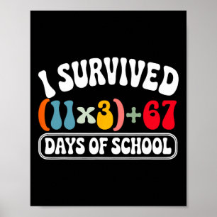 Ich habe 100 Tage Schule überlebt, Groovy Mathe-Gl Poster