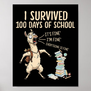 Ich habe 100 Tage Schule überlebt Lehrer Lustig 10 Poster