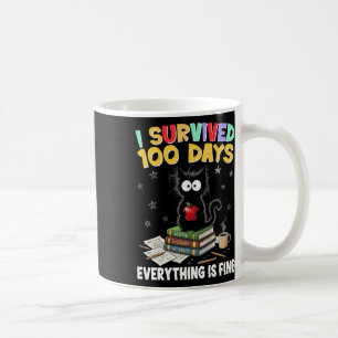 Ich habe 100 Tage Schule überlebt Lehrer und Kinde Kaffeetasse