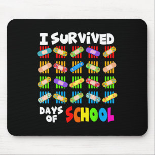 Ich habe 100 Tage Schule überlebt Lehrer und Kinde Mousepad
