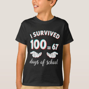 Ich habe 100 Tage Schule überlebt Lustig 67 Meme M T-Shirt