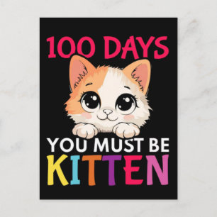 Ich habe 100 Tage Schule überlebt Lustige Katze Feiertagspostkarte