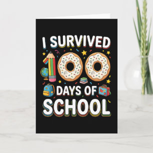 Ich habe 100 Tage Schule überlebt Lustiger Donut L Karte
