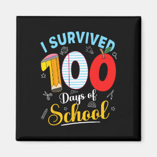 Ich habe 100 Tage Schule überlebt Shirts Lehrer Ki Magnet