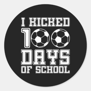 Ich habe 100 Tage Schulfußball-100-Tage-Sport gekn Runder Aufkleber